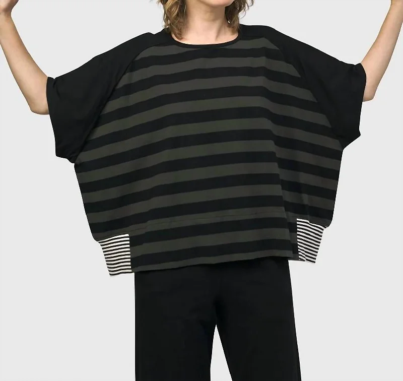 Cutting Edge Fashion Urban Splice Boxy Tee In Stripes