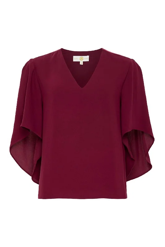 End Of Season Sale Women's Nina Short Sleeve Top In Plum Capsia