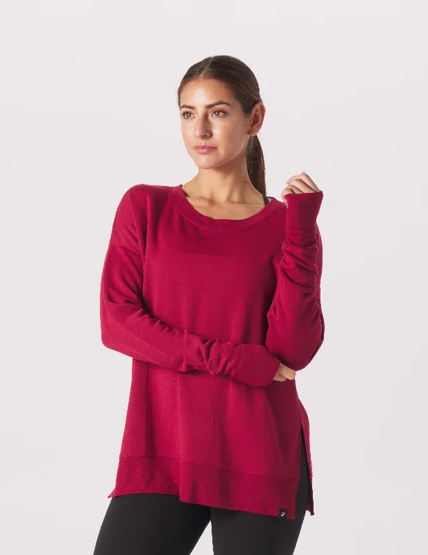 Luxe Women's Apparel Lounge Long Sleeve: Cardinal