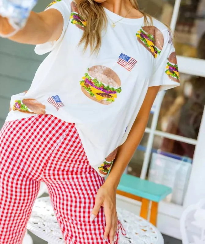 You'Ll Love Us Because Scattered Burger Tee In White