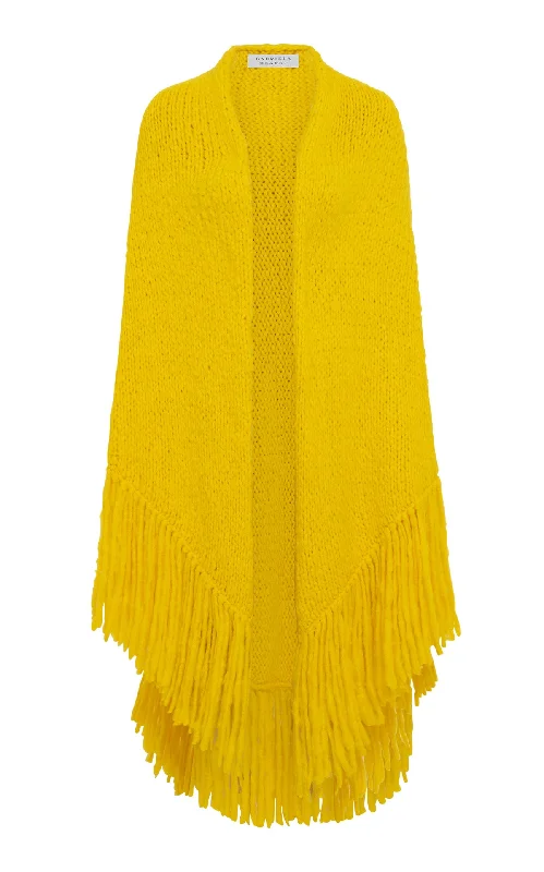 Celebrate With Big Savings Lauren Knit Wrap in Cadmium Yellow Welfat Cashmere