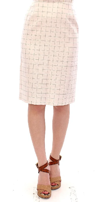 Limited - Edition Drops Andrea Incontri  Cotton Checke Pencil Women's Skirt