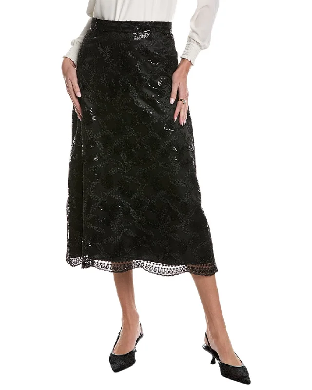 Mother's Day Special Anne Klein Sequin Mesh A-Line Skirt