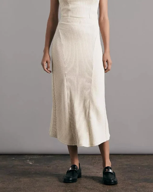 Effortless Comfort Echo Rib Skirt In Ivory