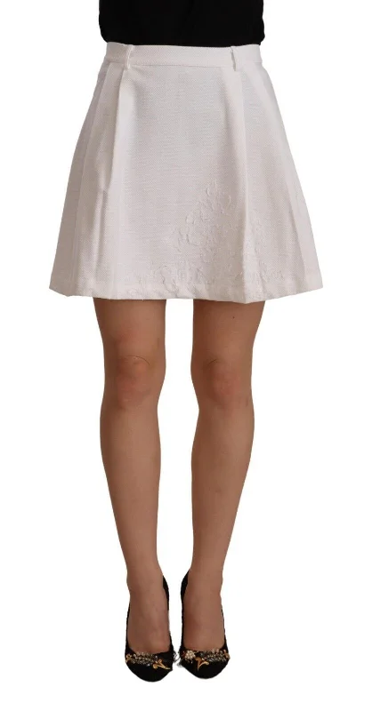 Score Big On Glamorous Red - Carpet Styles Ermanno Scervino  High Waist A-line Mini Cotton Women's Skirt