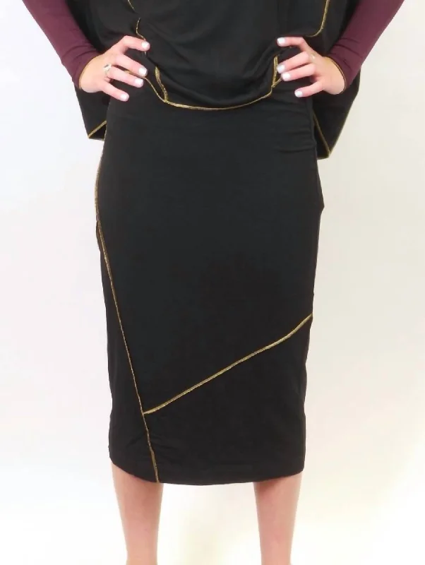 Vibrant Femme Fashion Etsu Skirt In Black/gold