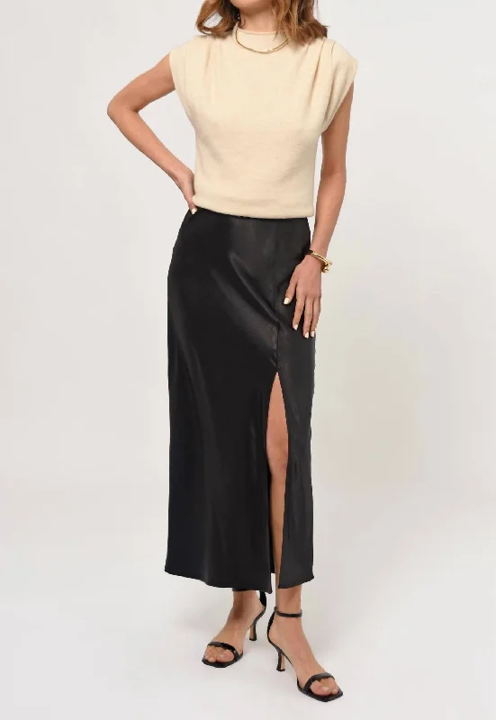 Mother's Day Special Hayek Slit Maxi Skirt In Black