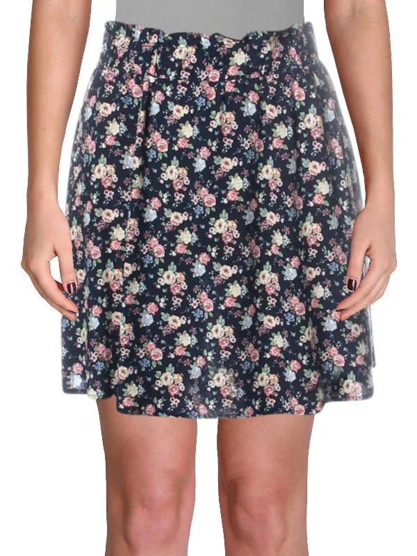 Artful Design Juniors Womens Floral Pull On Skirt