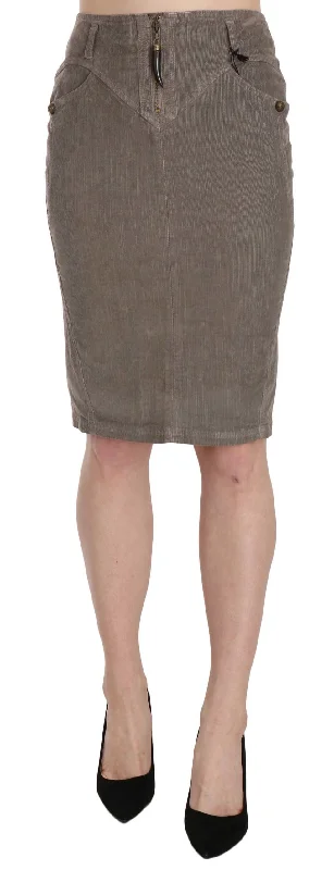 Early Access To Art Deco Styles Sale Just Cavalli  Corduroy Pencil Straight A-Line Women's Skirt