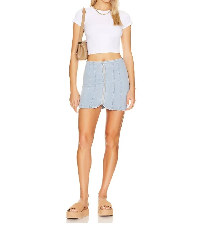 The Epitome Of Modern Women's Fashion Layla Denim Miniskirt In Starwash