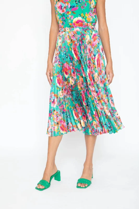 Vintage Elegance Mia Skirt In Painted Flower