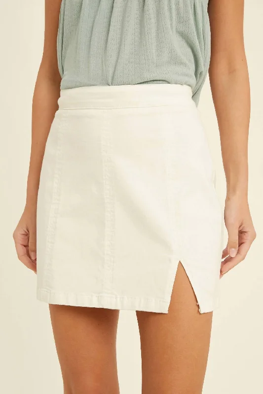 Big Savings On Rustic Countryside Styles Mini W/ Side Slit Skirt In Ivory