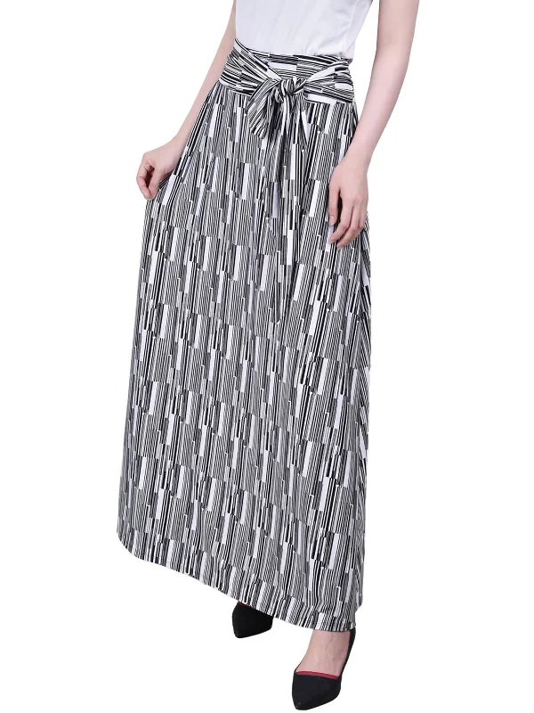 Chic Everyday Wear Petites Womens Tie Waist Maxi Maxi Skirt