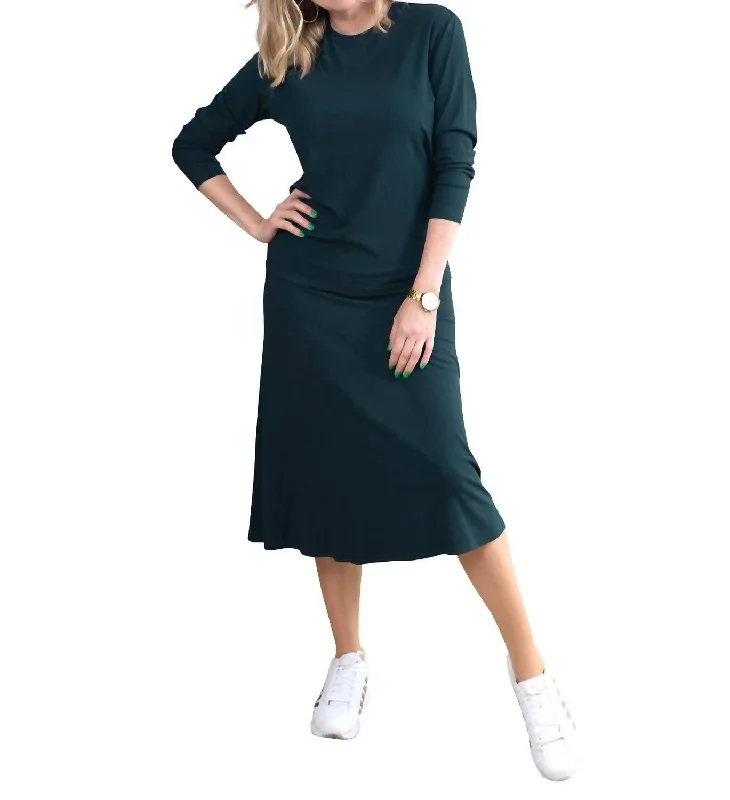 Trendy Women's Wear Ribbed A-Line Skirt In Jade