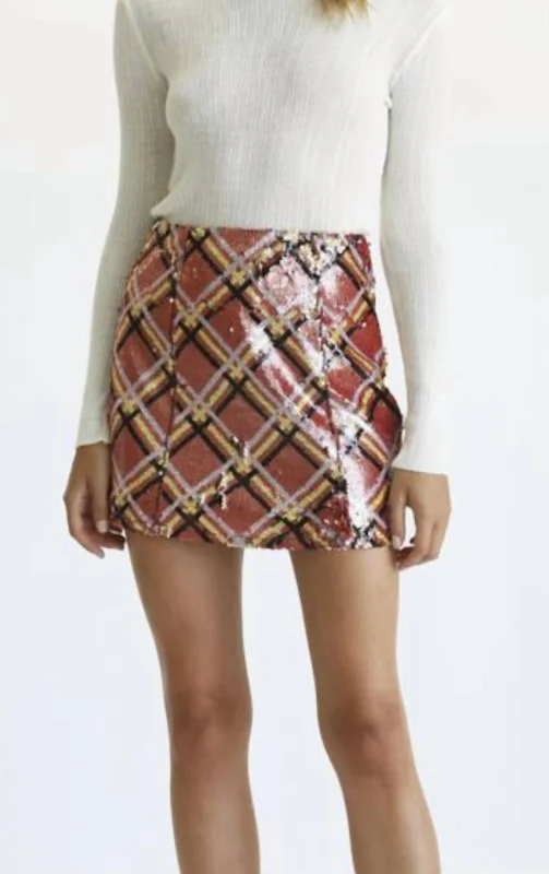 Subtle Sophistication Sequin Sally Skirt In Multi