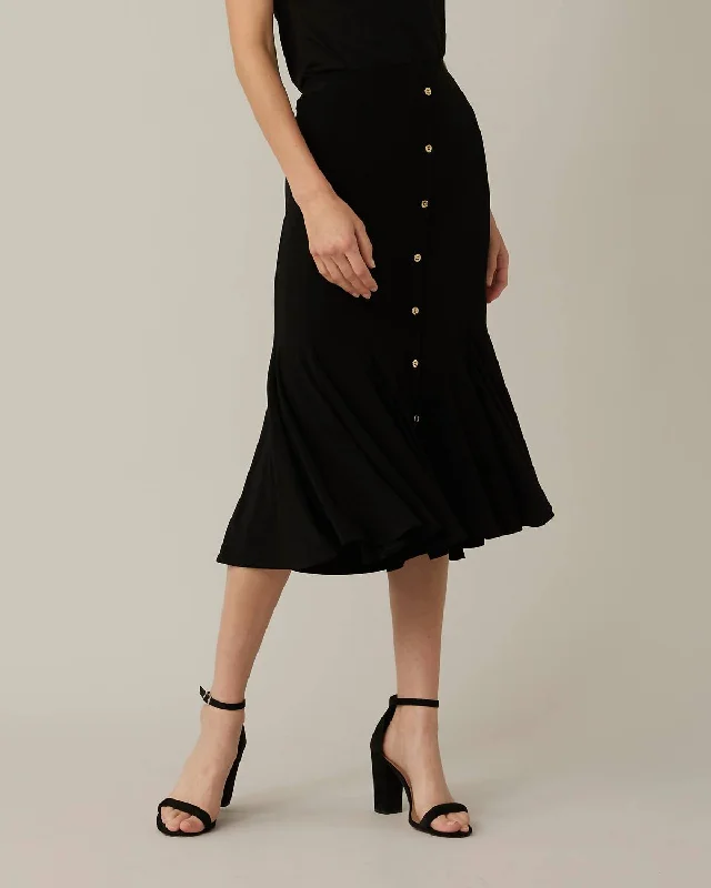 New Arrivals Trumpet Hem Skirt In Black