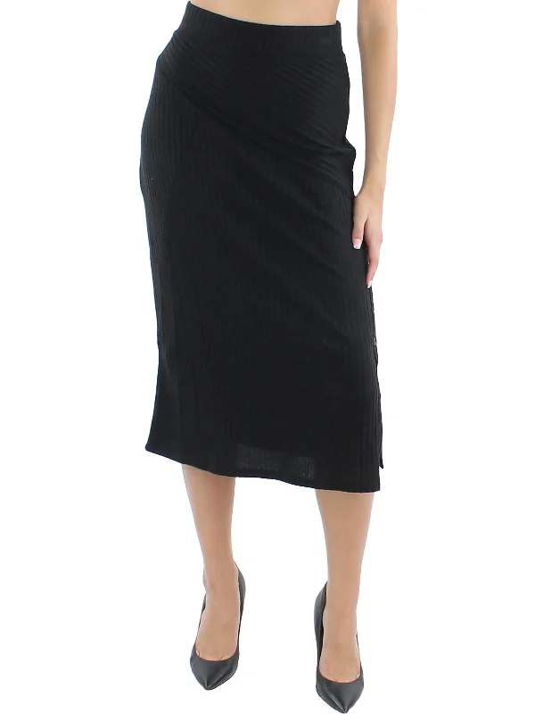 Unbeatable Deals Womens Ribbed Pencil Midi Skirt