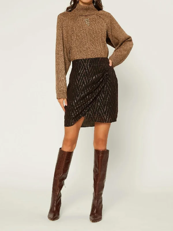 Huge Discounts This Week Zig Zag Shimmer Skirt In Black Combo