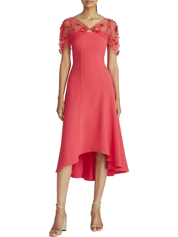 Season Transition Versatile Wear Clearance Womens Cap Sleeve Midi Cocktail and Party Dress