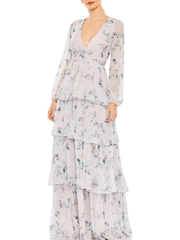 Evening Elegance Womens Floral Long Maxi Dress