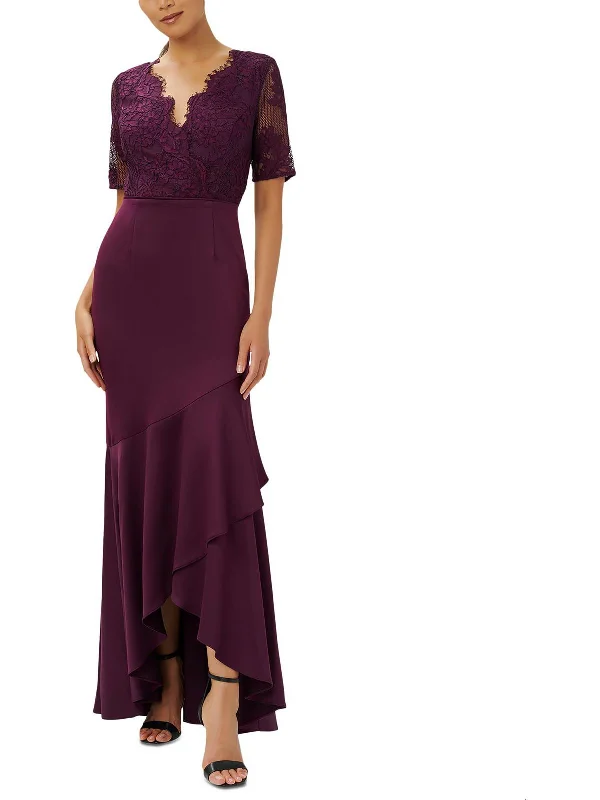 Chic Outfits Womens Lace Hi-Low Evening Dress