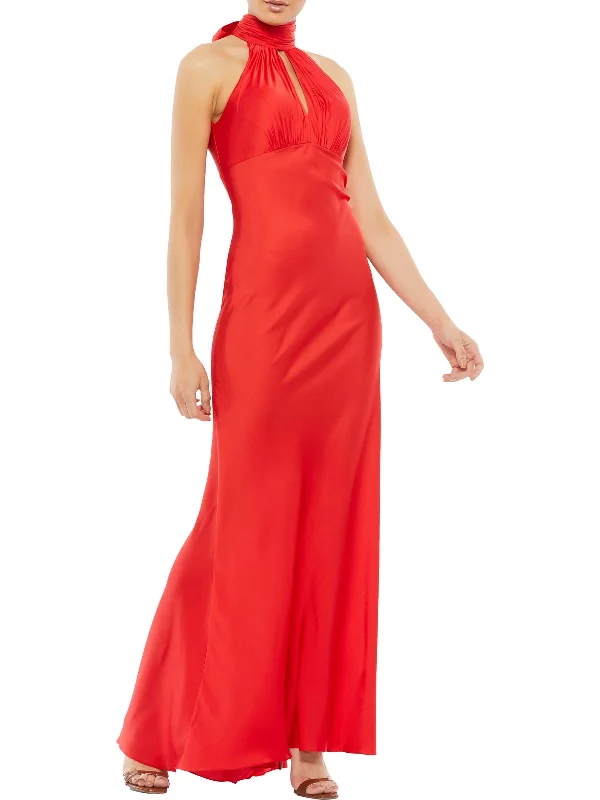 Bid Farewell To The Old Season Womens Satin Maxi Sheath Dress