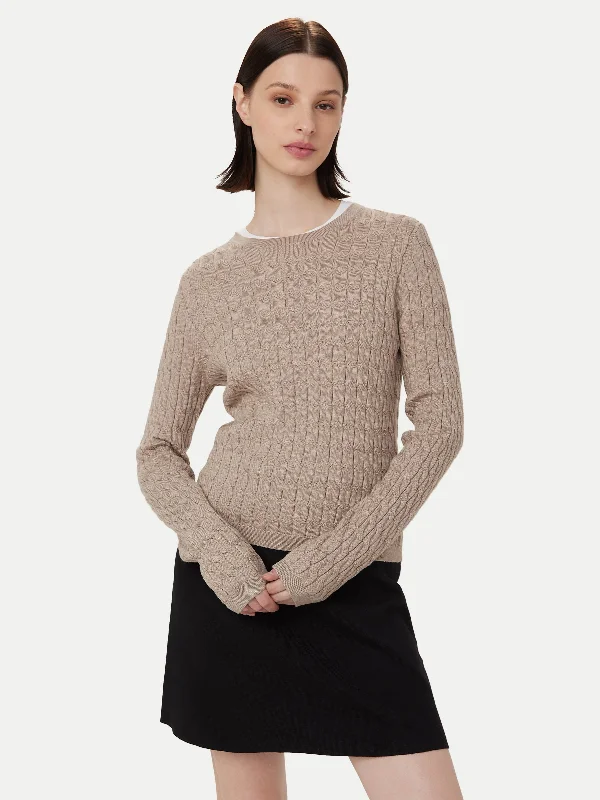 Budget Friendly The Merino Wool Sweater  in Taupe