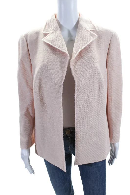 Best Sellers Akris Womens Button Down Long Sleeves Jacket Light Pink Wool Blend