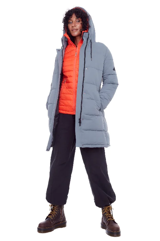 Massive Savings AULAVIK | WOMEN'S VEGAN DOWN (RECYCLED) MID-LENGTH HOODED PARKA COAT