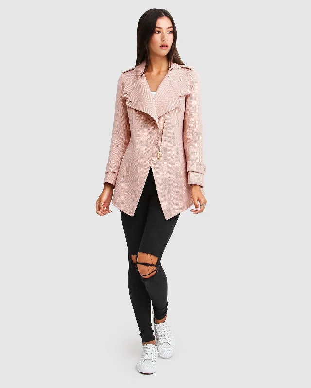 Trend Setting Threads Bad Girl Wool Blend Moto Coat