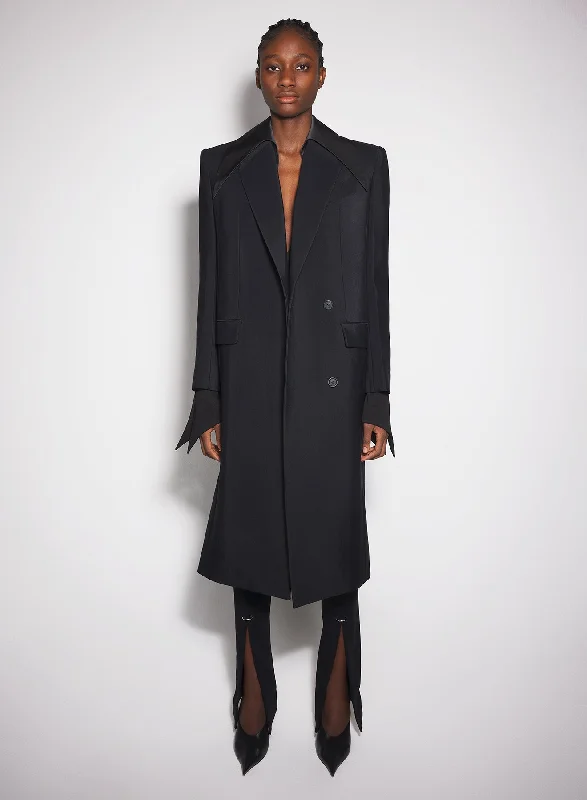 Inspired By You, Designed For You black single-breasted wool coat