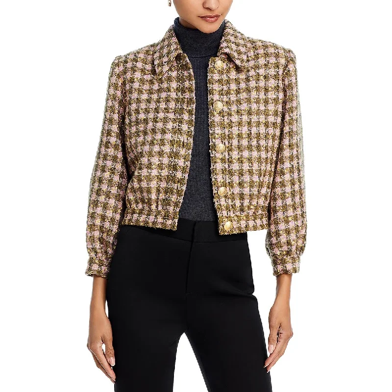 Trendy Fashion Sale Bridges Womens Tweed Metallic Shirt Jacket