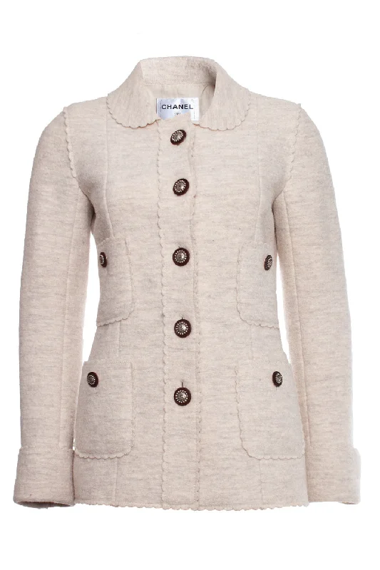 Chic Style cream colored wool jacket