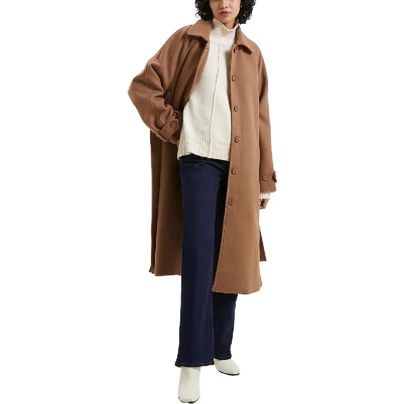 Redefining Women's Style Fawn Felt Womens Wool Blend Midi Long Coat