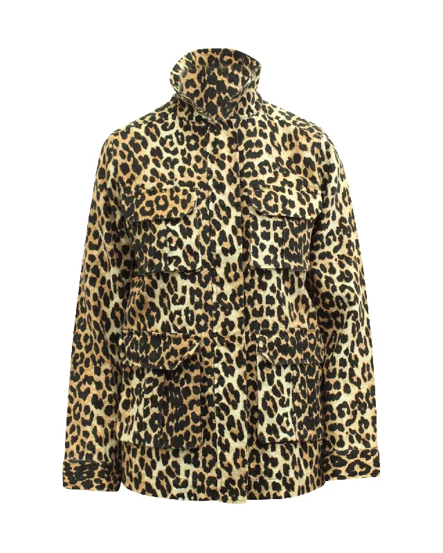 Seasonal Fashion Ganni Camberwell Jacket In Animal Print Cotton