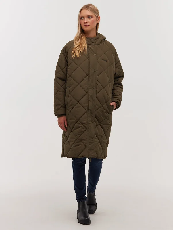 Top Deals Genie Diamond Quilted Midi Parka