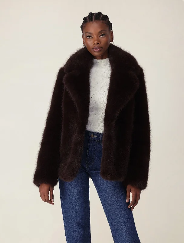 Lighten Up With Nordic Styles Hunter Cropped Faux Fur Coat