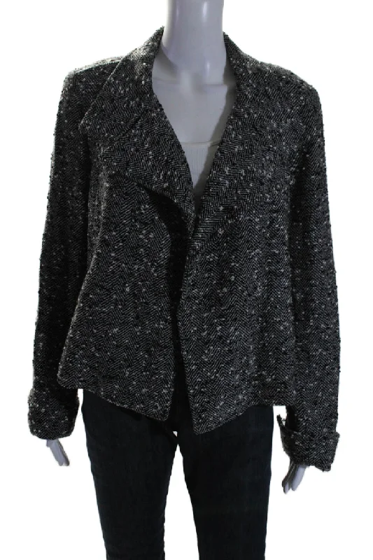 Massive Selection Sale Lafayette 148 New York Womens Wool Black Textured Long Sleeve Jacket