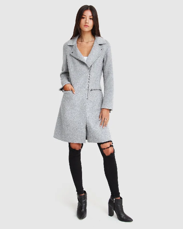 Versatile Style Wardrobe Last Chance Wool Blend Moto Coat