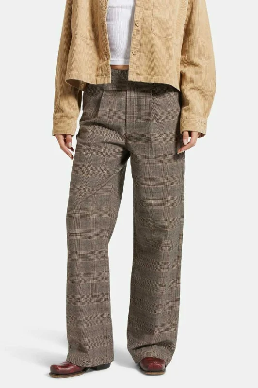 Winter Warm - Up Sale Ludlow Trouser Pant - Brown/Cream Houndstooth