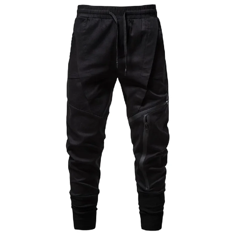 Final Sale Men's Punk Zipper Splice Jogger Pants