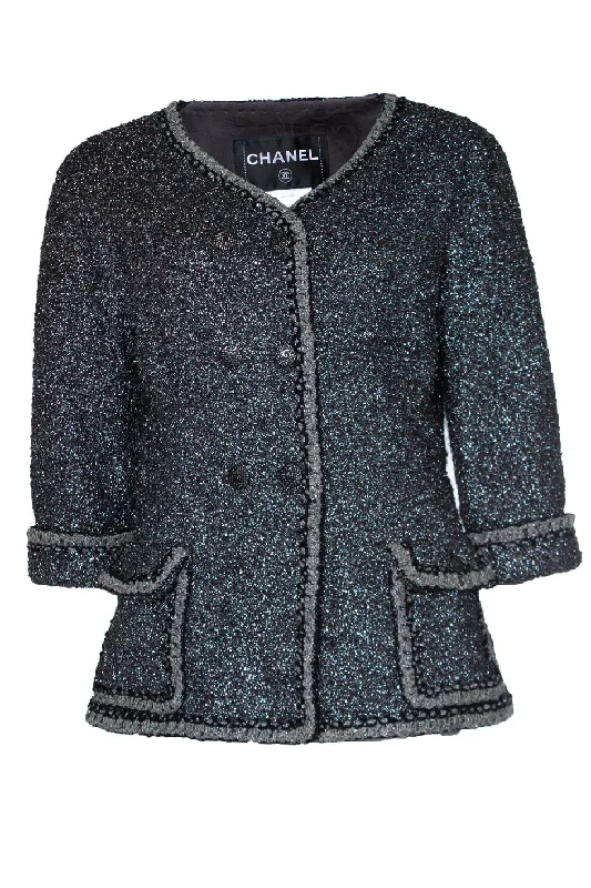 Pastel Styles Metallic tweed jacket