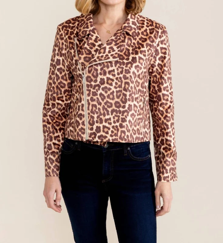 Wardrobe Update Moto Jacket In Leopard