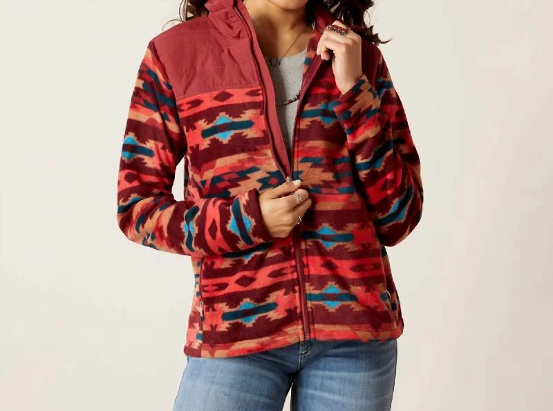 Mega Sales Prescott Fleece Jacket In Campfire Print