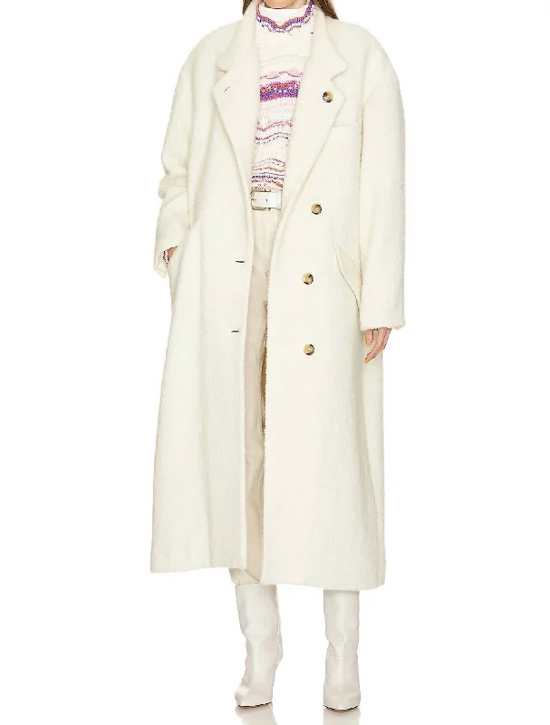 Minimalist Chic Sabine Coat In Ecru