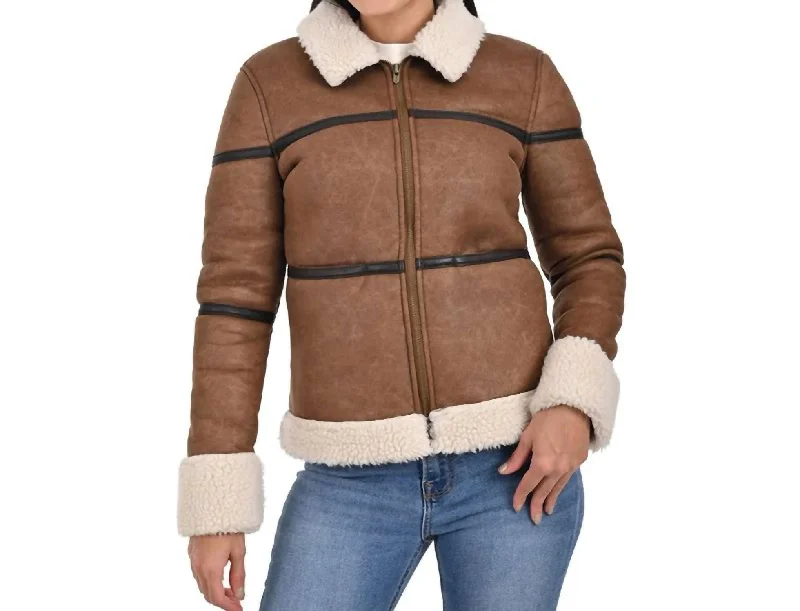 Chic Sophistication Sherpa Jacket In Capuccino