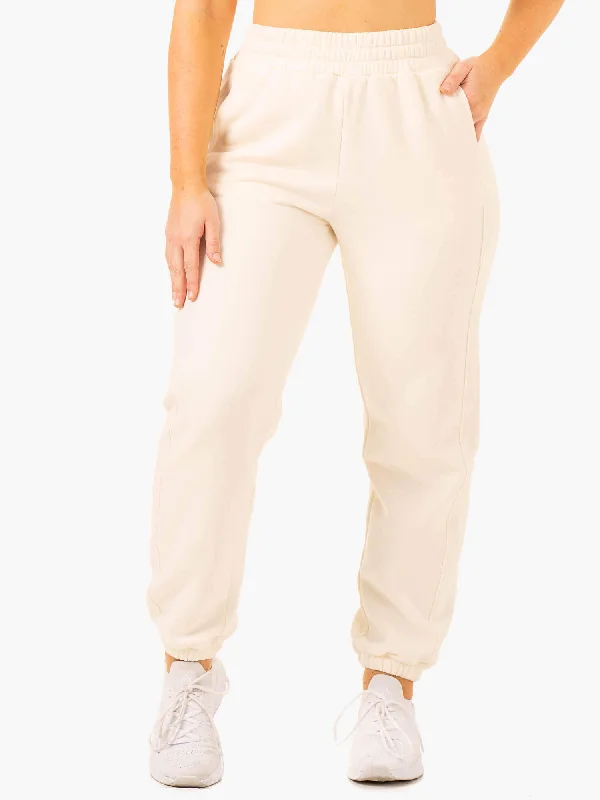 Elevate Your Wardrobe Sideline Track Pants - Vanilla