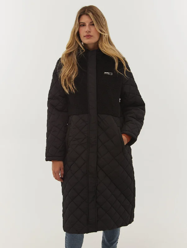 Seasonal Picks Tazia Diamond Quilted Maxi Parka