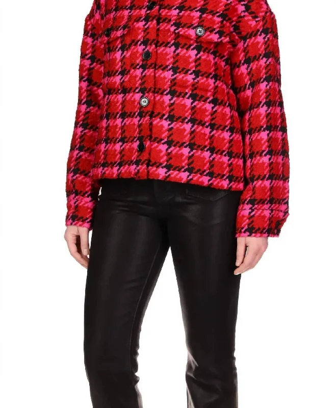 Seasonal Trend The Plaid Shacket In Red Lipstick