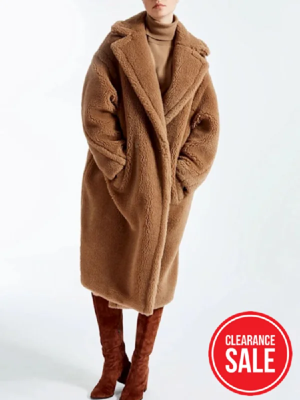 Clearance Event Womens Faux Fur Teddy Overcoat